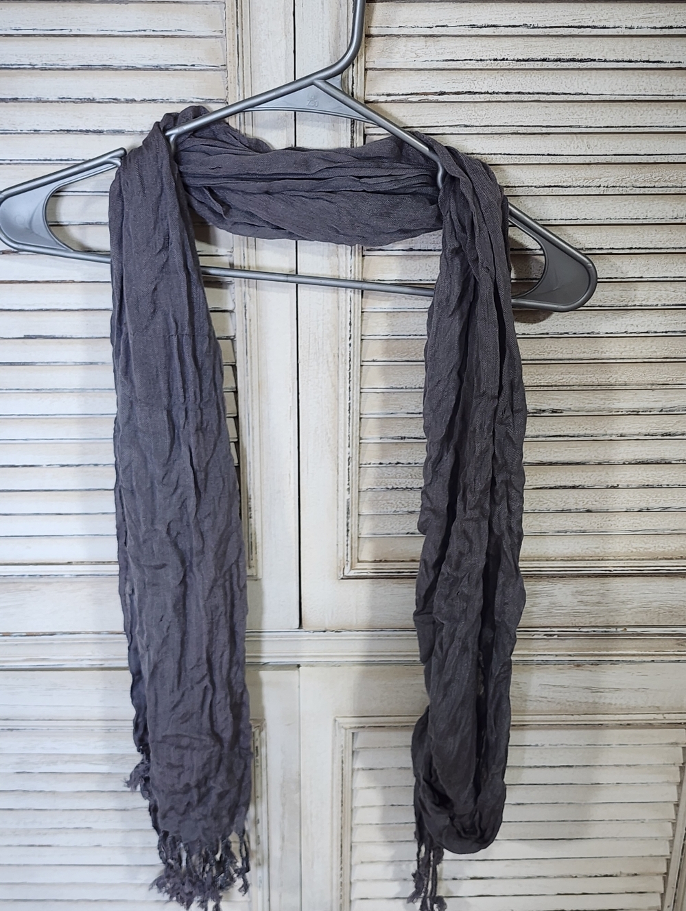 Women’s Lightweight Crinkled Scarves - Blue and Gray Set Of 2 - Picture 4 of 4